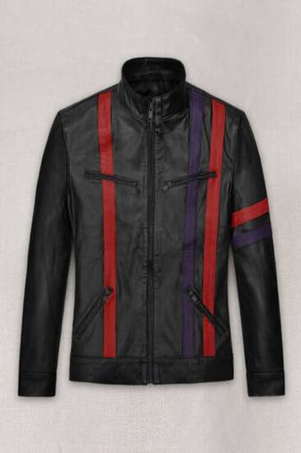 men's black lambskin leather biker jacket classic moto zip style modern superior