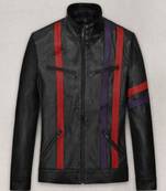 men's black lambskin leather biker jacket classic moto zip style modern superior