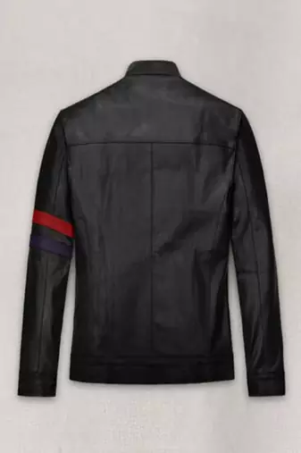 men's black lambskin leather biker jacket classic moto zip style modern superior
