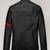 men's black - red strip genuine lambskin leather jacket 4 pocket design biker style zipper