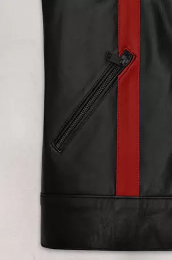 men's black lambskin leather biker jacket classic moto zip style modern superior