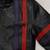 men's black - red strip genuine lambskin leather jacket 4 pocket design biker style zipper