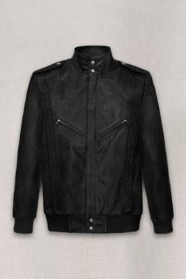 men's black lambskin leather biker jacket classic moto zip style modern refined 1