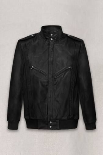 men's black lambskin leather biker jacket classic moto zip style modern refined