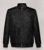 men's black lambskin leather biker jacket classic moto zip style modern refined