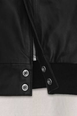 men's black lambskin leather biker jacket classic moto zip style modern refined 4