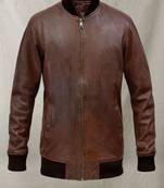 men's brown lambskin leather biker jacket classic moto zip style advanced