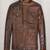 Mens brown genuine lambskin leather jacket 4 pockets rub off  style