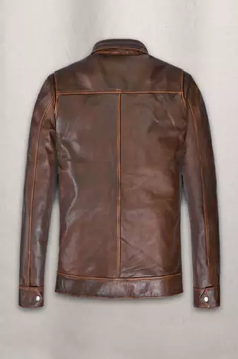 men's brown premium lambskin leather jacket distressed vintage finish exclusive