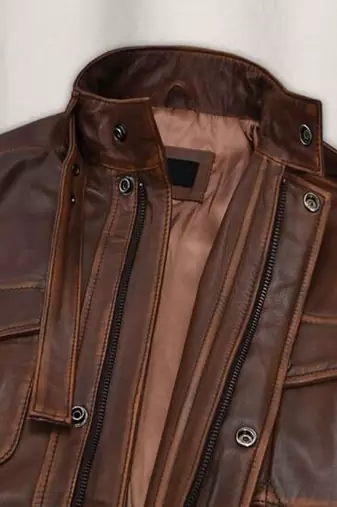 men's brown premium lambskin leather jacket distressed vintage finish exclusive