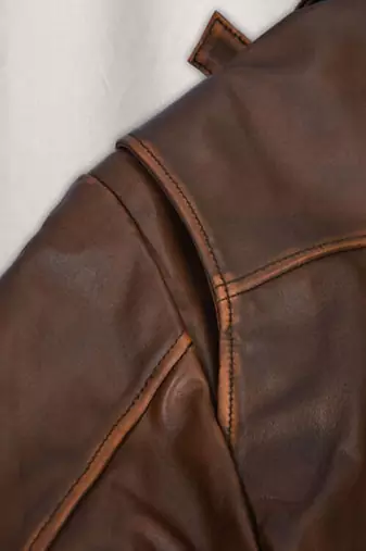 men's brown premium lambskin leather jacket distressed vintage finish exclusive