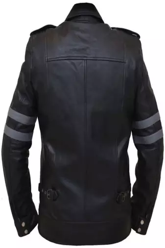 men's black lambskin leather biker jacket classic moto zip style modern elegant