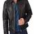 Men's black genuine lambskin leather biker style casual jacket