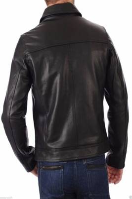 men's black lambskin leather biker jacket classic moto zip style modern sophisticated 2
