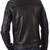 Men's black genuine lambskin leather biker style casual jacket