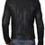 Black genuine lambskin men's leather jacket zipper style biker moto jacket