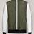 Genuine lambskin leather jacket olive green white bomber rib cuffs collar biker style