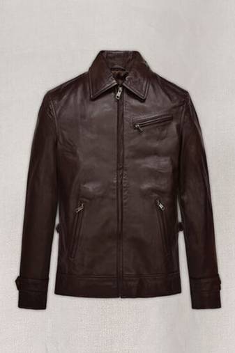 men's burgundy lambskin leather biker jacket classic moto zip style premium