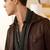 Burgundy men's genuine lambskin leather jacket biker style look