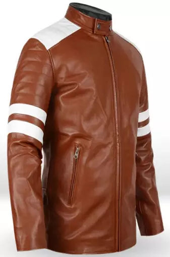 men's brown lambskin leather biker jacket premium quilted design premium