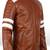 Men's café racer brown genuine lambskin leather jacket riding biker style quilted