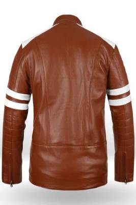 men's brown lambskin leather biker jacket premium quilted design premium 3