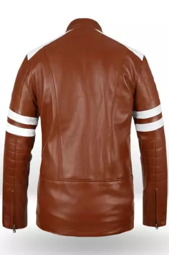 men's brown lambskin leather biker jacket premium quilted design premium