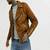 Genuine lambskin suede leather jacket zipper biker look tan color mens jacket