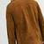 Genuine lambskin suede leather jacket zipper biker look tan color mens jacket