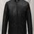 Genuine lambskin leather mens black  jacket biker style café racer