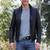 Genuine lambskin leather mens black  jacket biker style café racer