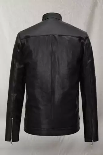 men's black lambskin leather biker jacket classic moto zip style modern versatile
