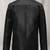 Genuine lambskin leather mens black  jacket biker style café racer