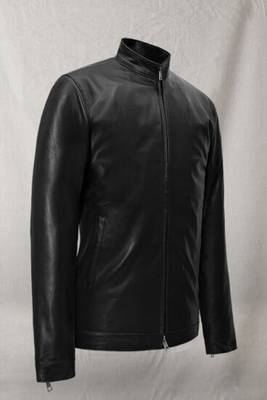 men's black lambskin leather biker jacket classic moto zip style modern versatile 4