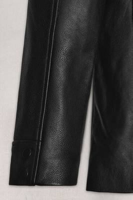 men's black lambskin leather biker jacket classic moto zip style modern timeless 4