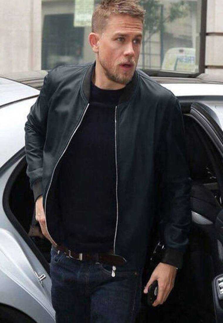 men's black genuine lambskin leather jacket bomber motorcycle rib waist cuffs style
