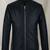 men's black genuine lambskin leather jacket bomber motorcycle rib waist cuffs style