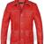 Red colort envelope pockets  genuine lambskin leather jacket  korean streetwear trucker