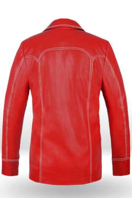 men's red lambskin leather trucker jacket rugged trucker style 2
