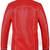 Red colort envelope pockets  genuine lambskin leather jacket  korean streetwear trucker