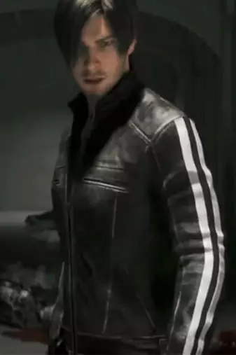 Men's black with white strip café racer genuine lambskin leather jacket multiple zip &  biker style