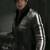 Men's black with white strip café racer genuine lambskin leather jacket multiple zip &  biker style