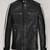 Men's black with white strip café racer genuine lambskin leather jacket multiple zip &  biker style
