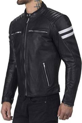 men's white lambskin leather biker jacket quilted shoulder detailing premium 2