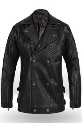 men's black lambskin leather biker jacket classic moto zip style modern luxury 1