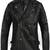 Men's black genuine lambskin leather jacket multiple zip & button biker style