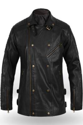 men's black lambskin leather biker jacket classic moto zip style modern luxury 2