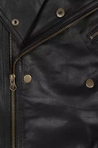 men's black lambskin leather biker jacket classic moto zip style modern luxury