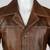 Brown men's genuine lambskin leather jacket button   trucker-style jacket buttons