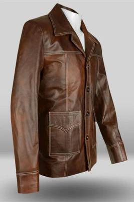 men's brown lambskin leather trucker jacket rugged trucker style premium 3